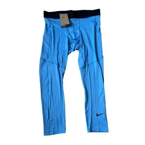 Nike Pro Dri Fit Mens Compression Tights Leggings Blue Tight Fit XL
